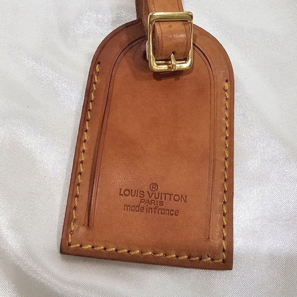 Louis Vuitton Bag Tag Vintage Tan Leather - Picture 1 of 12